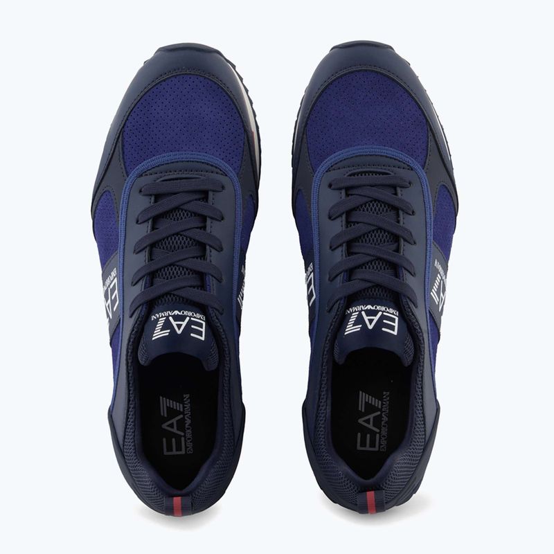 EA7 Emporio Armani fekete-fehér szarvasbőr cipő sky captain / mély kobalt / ásványi cipő 12