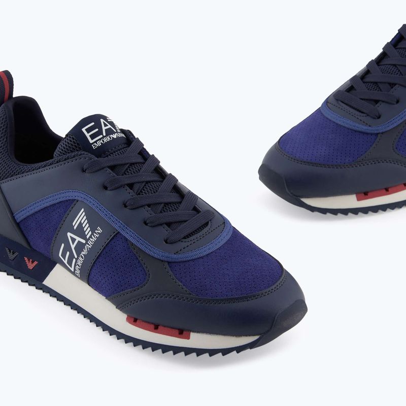 EA7 Emporio Armani fekete-fehér szarvasbőr cipő sky captain / mély kobalt / ásványi cipő 13