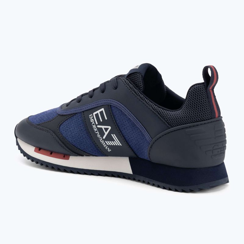 EA7 Emporio Armani fekete-fehér szarvasbőr cipő sky captain / mély kobalt / ásványi cipő 3