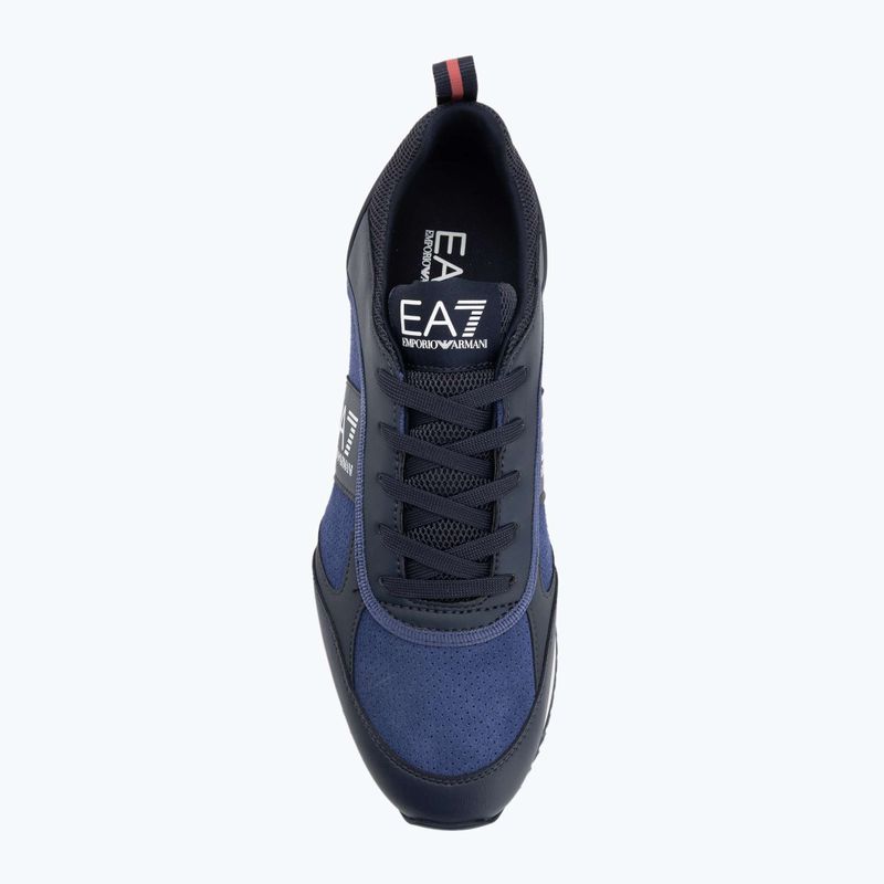 EA7 Emporio Armani fekete-fehér szarvasbőr cipő sky captain / mély kobalt / ásványi cipő 5