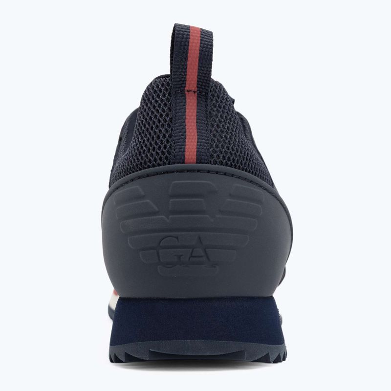 EA7 Emporio Armani fekete-fehér szarvasbőr cipő sky captain / mély kobalt / ásványi cipő 6