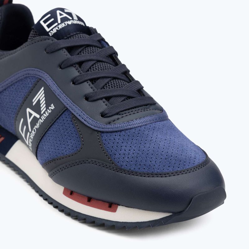 EA7 Emporio Armani fekete-fehér szarvasbőr cipő sky captain / mély kobalt / ásványi cipő 7