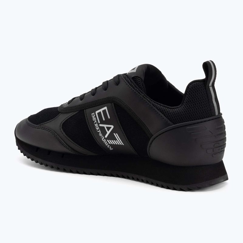 EA7 Emporio Armani fekete-fehér szarvasbőr tripla fekete micropunch cipők 3