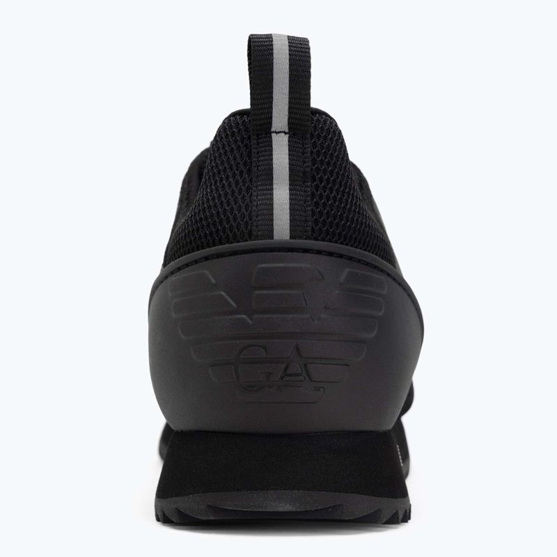 EA7 Emporio Armani fekete-fehér szarvasbőr tripla fekete micropunch cipők 6