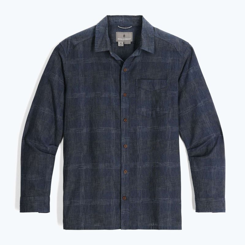 Royal Robbins férfi ing Hempline Spaced galléros kék 4