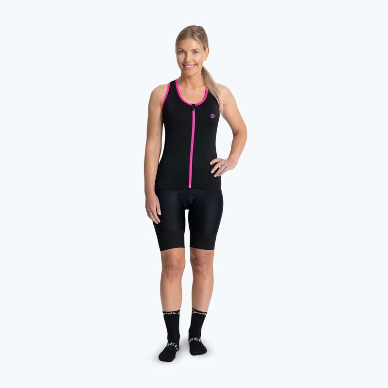 Női kerékpáros mez Rogelli Apátság Tank Top W fekete / rózsaszín 2