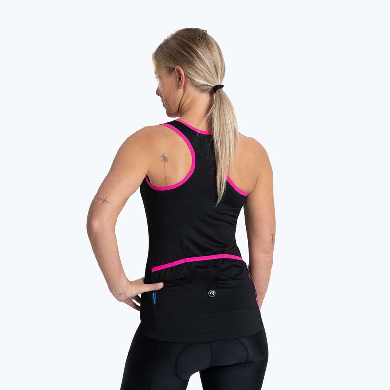 Női kerékpáros mez Rogelli Apátság Tank Top W fekete / rózsaszín 3