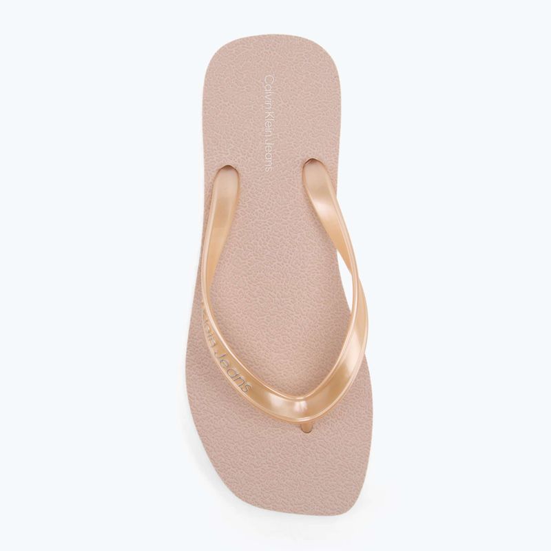 Calvin Klein női flip flop YW0YW01720 Thong+ Tpu Metallic suttogó rózsaszín/világító fehér 5