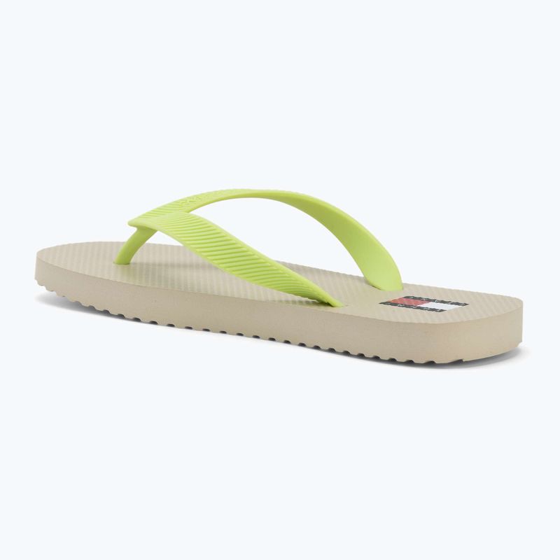 Női flip-flop papucsok Tommy Jeans Logo Summer white clay/lime essence 3
