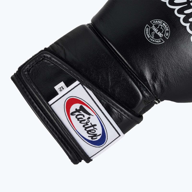 Fairtex stílusos szögletes sparring boxkesztyű - Locked Thumb fekete 6