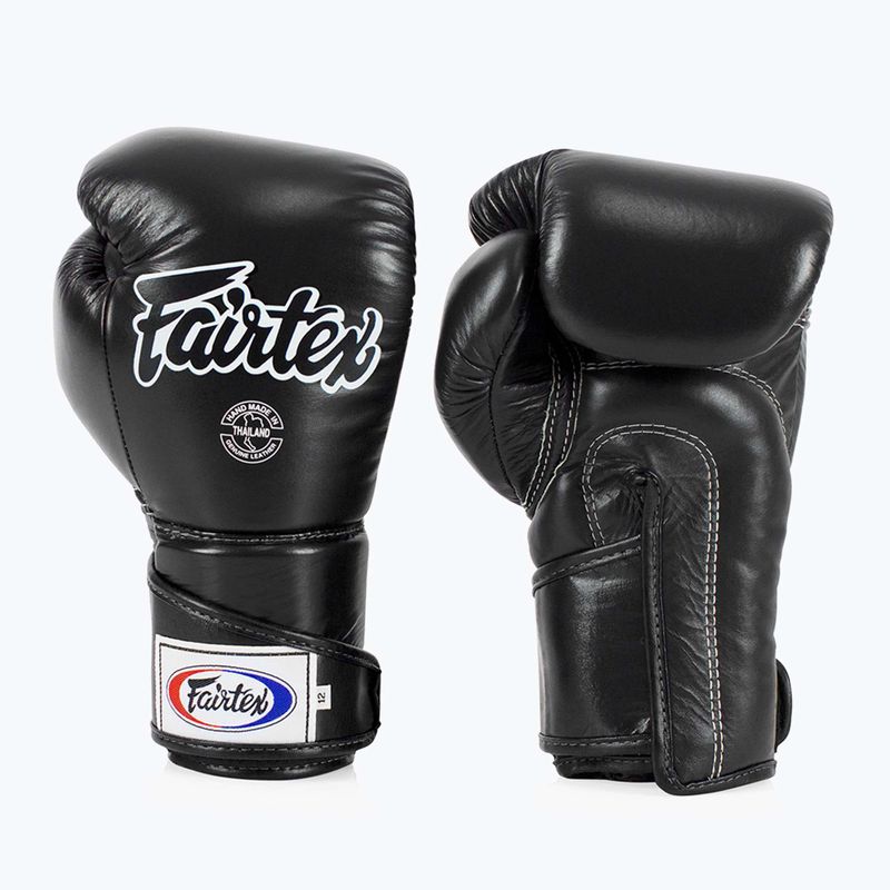 Fairtex stílusos szögletes sparring boxkesztyű - Locked Thumb fekete 7