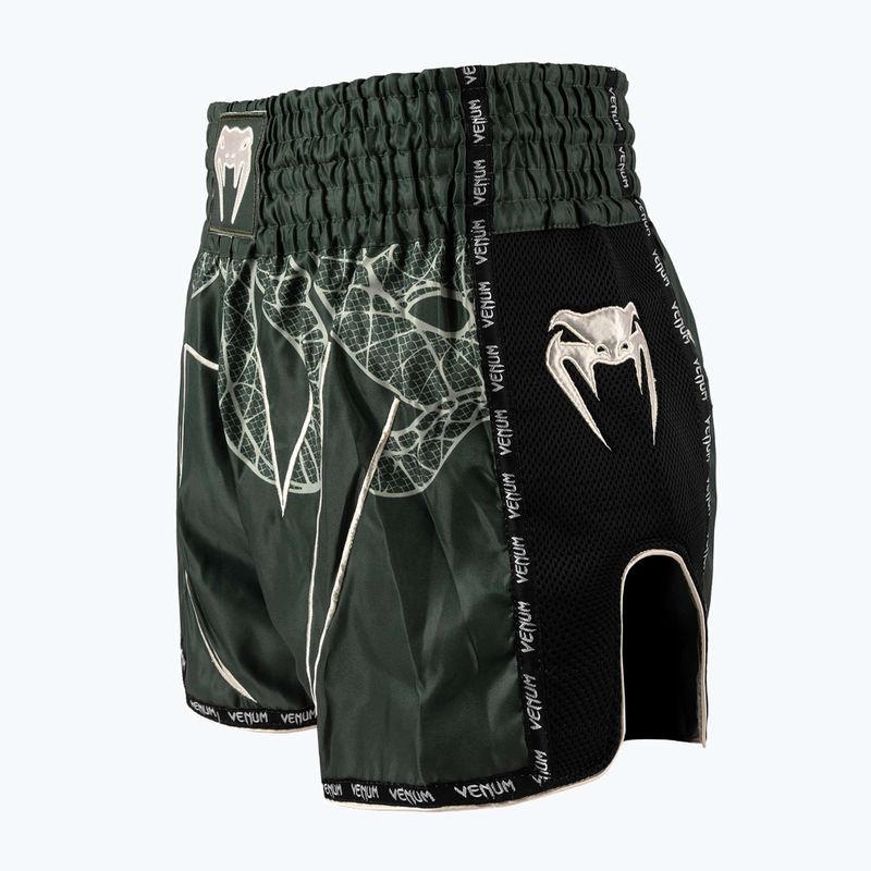 Férfi edzőshort Venum Serpenti Muay Thai khaki/bronze/ivory 3