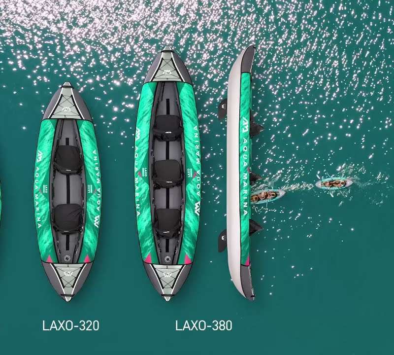 2 személyes felfújható kajak 10'6  AquaMarina rekreációs kajak zöld Laxo-320 17