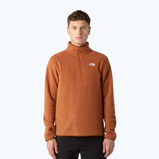 Férfi fleece pulóver The North Face Glacier Fleece 1/4 Zip égett umbra színben
