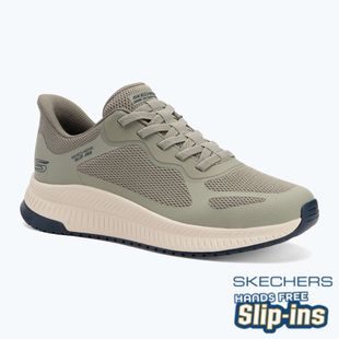 Férfi SKECHERS Bobs Squad 4 oliva színű cipő