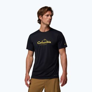 Férfi póló Columbia Zero Rules Light Graphic Crew black/scripted peaks