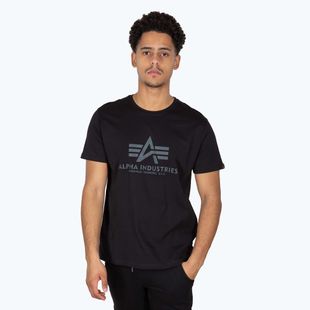 Alpha Industries férfi Basic Rainbow fényvisszaverő póló fekete