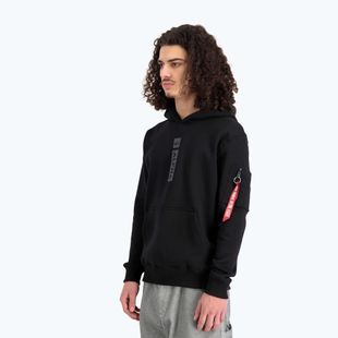 Férfi Alpha Industries Puff Print kapucnis pulóver fekete