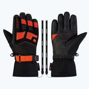 Gyerek síkesztyűk ZIENER Lukian-Z AS black/orange red