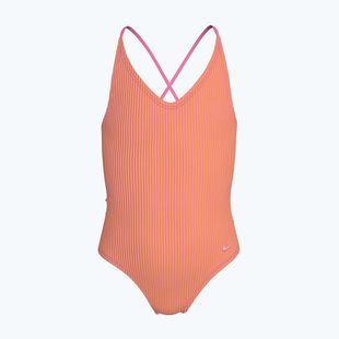 Gyermek egyberészes fürdőruha Nike Ocean Bound Ripple Texture Lace Up pink glow