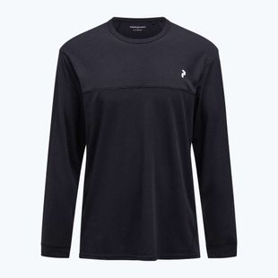 Férfi Peak Performance Trail gyapjú keverék hosszú ujjú fekete