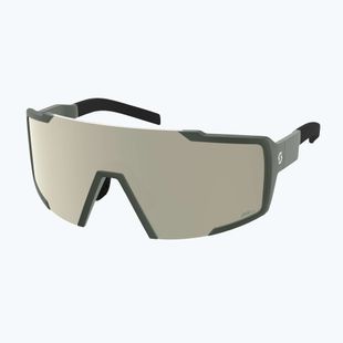 Napszemüveg SCOTT Shield khaki green/amp white chrome