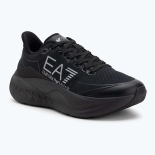 EA7 Emporio Armani Wave Cracking teljes fekete / ezüst cipő