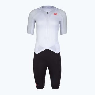 Női kerékpáros overall Castelli Free Sanremo 3 SS in white/black