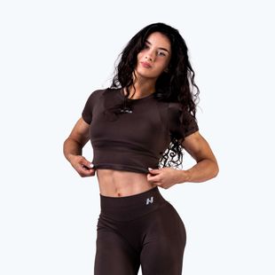 Női edzőtop  NEBBIA Power dark brown